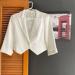 White Cropped Blazer Forever 21